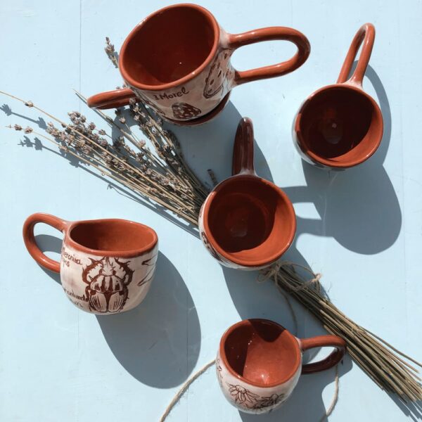 κεραμική κούπα με αγριολούλουδα ceramic mug with wild flowers