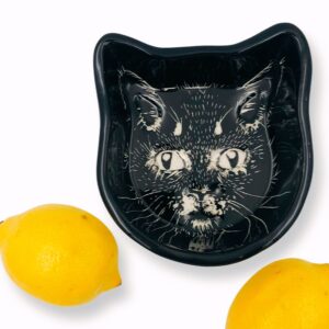 κεραμικό μπολ μαύρη γάτα ceramic bowl black cat
