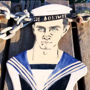κεραμικό επιτραπέζιο φωτιστικό ναύτης ceramic table lamp sailor 