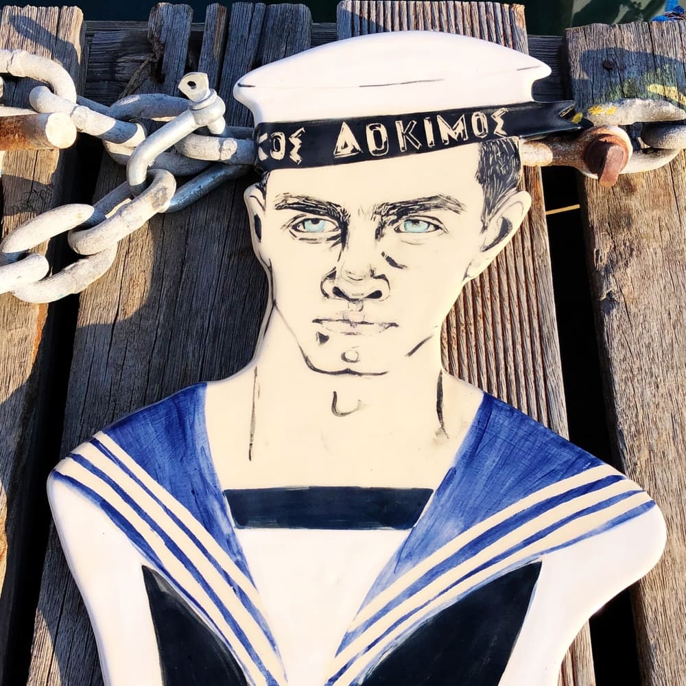 κεραμικό επιτραπέζιο φωτιστικό ναύτης ceramic table lamp sailor κεραμικό επιτραπέζιο φωτιστικό ναύτης ceramic table lamp sailor