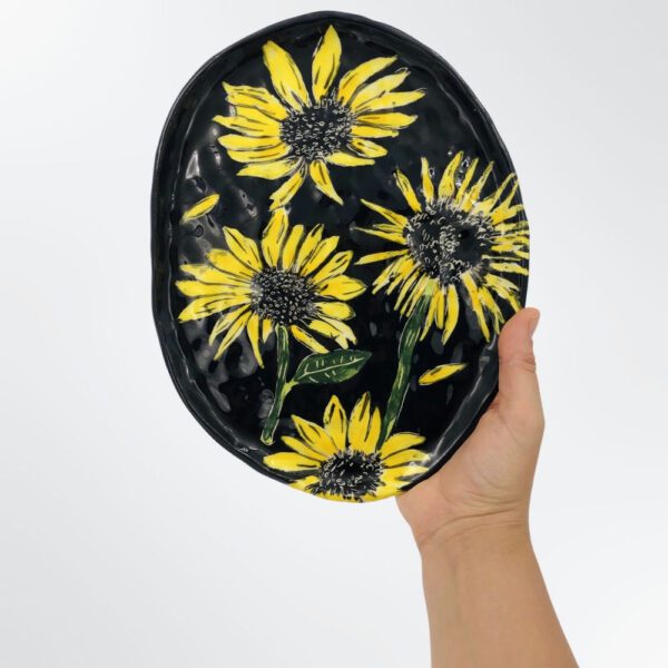 κεραμικό πιάτο ηλιοτρόπια ceramic plate sunflowers