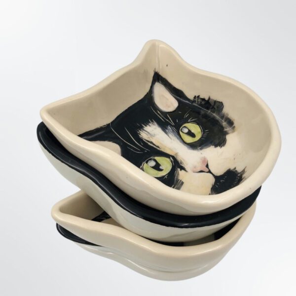 κεραμικό μπολ ασπρόμαυρη γάτα ceramic bowl Tuxedo cat