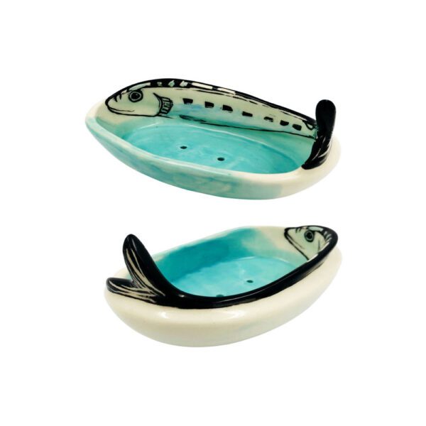 κεραμική σαπουνοθήκη σαρδέλα ceramic soap dish sardine