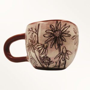χειροποίητη κεραμική κούπα χαμομήλι handmade ceramic mug chamomile