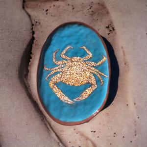 κεραμική πιατέλα κάβουρας ceramic crab platter